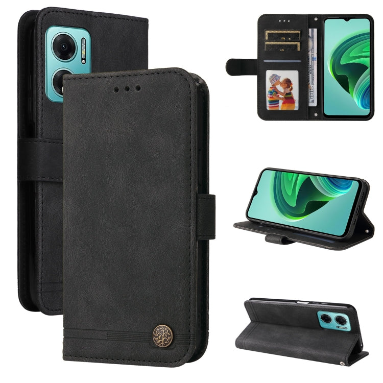 Custodia per telefono in pelle con bottone in metallo con albero della vita Skin Feel, For Xiaomi Redmi Note 11E / 10 Prime+ 5G, For Honor 50 Pro / Huawei nova 9 Pro, For Infinix Note 11, For OPPO Realme GT Neo3