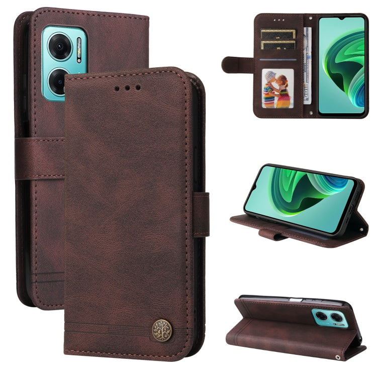 Custodia per telefono in pelle con bottone in metallo con albero della vita Skin Feel, For Xiaomi Redmi Note 11E / 10 Prime+ 5G, For Honor 50 Pro / Huawei nova 9 Pro, For Infinix Note 11, For OPPO Realme GT Neo3