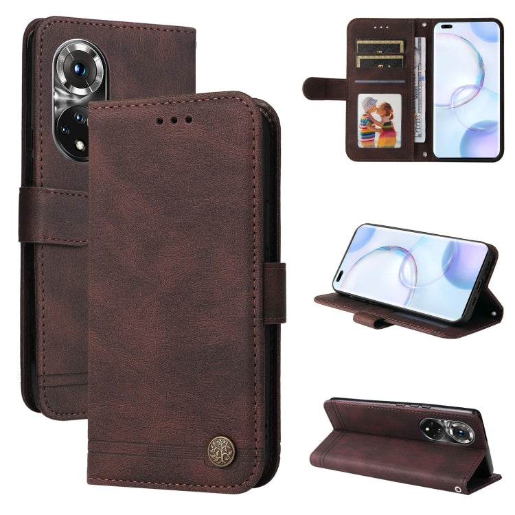 Custodia per telefono in pelle con bottone in metallo con albero della vita Skin Feel, For Xiaomi Redmi Note 11E / 10 Prime+ 5G, For Honor 50 Pro / Huawei nova 9 Pro, For Infinix Note 11, For OPPO Realme GT Neo3