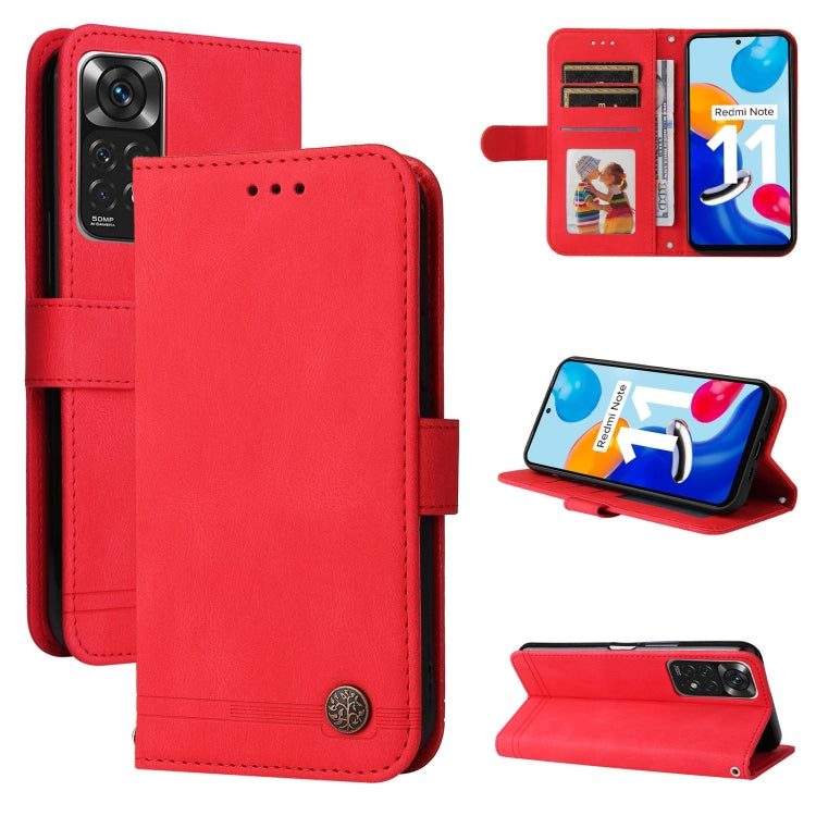 Custodia per telefono in pelle con bottone in metallo con albero della vita Skin Feel, For Xiaomi Redmi Note 11E / 10 Prime+ 5G, For Honor 50 Pro / Huawei nova 9 Pro, For Infinix Note 11, For OPPO Realme GT Neo3