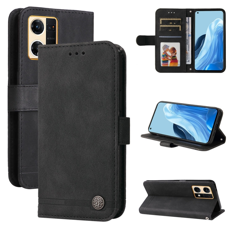 Custodia per telefono in pelle con bottone in metallo con albero della vita Skin Feel, For OPPO Reno7 4G / F21 Pro 4G, For Samsung Galaxy A03s US Version, For Samsung Galaxy M33 5G Global, For Samsung Galaxy M53 5G
