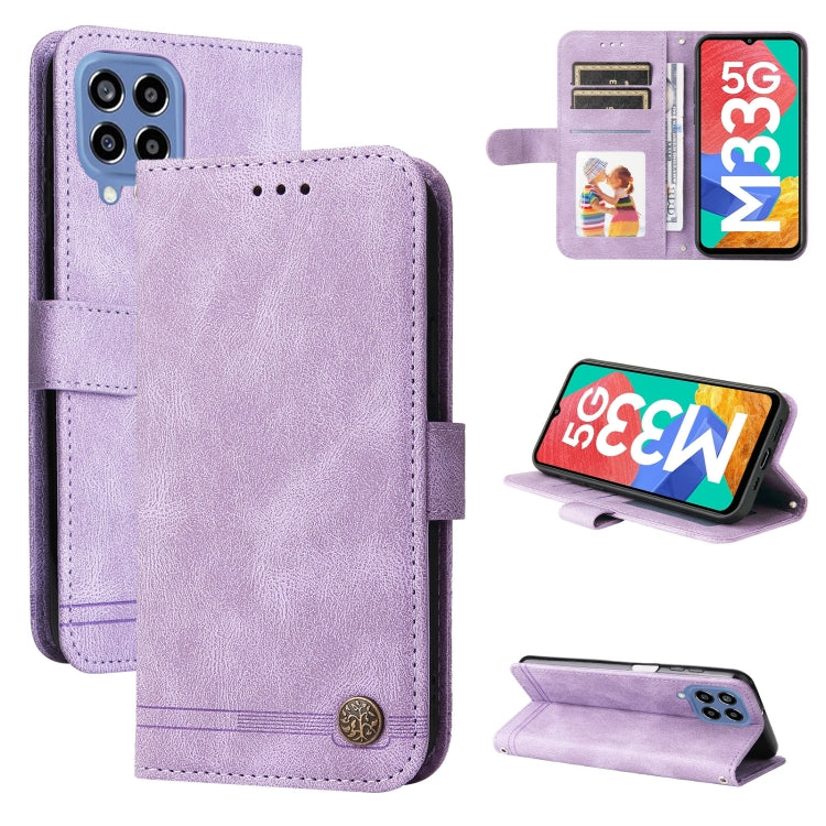 Custodia per telefono in pelle con bottone in metallo con albero della vita Skin Feel, For OPPO Reno7 4G / F21 Pro 4G, For Samsung Galaxy A03s US Version, For Samsung Galaxy M33 5G Global, For Samsung Galaxy M53 5G