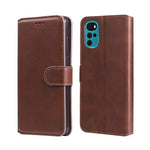 Custodia per telefono in pelle a conchiglia con struttura in vitello classico, For Xiaomi Redmi 10C 4G, For Motorola Moto G22, For Nokia G21 / G11, For OPPO Reno7 4G / F21 Pro 4G