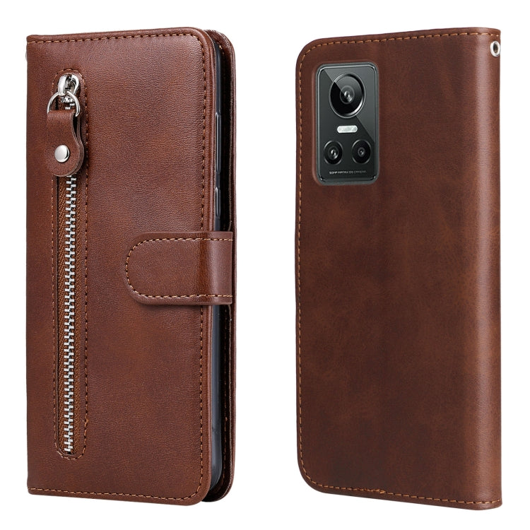 Custodia per telefono in pelle con cerniera in vitello, For OPPO Realme GT Neo3, For OPPO Reno7 4G / F21 Pro 4G / 5G, For Samsung Galaxy M33 5G Global, For Samsung Galaxy M53 5G