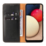 Fierre Shann PU Custodia per telefono in vera pelle con texture in pelle, For Samsung Galaxy A02s, For Samsung Galaxy A13 5G, For Samsung Galaxy A33 5G, For Samsung Galaxy A53 5G, For Samsung Galaxy A73 5G, For Samsung Galaxy S21 FE 5G