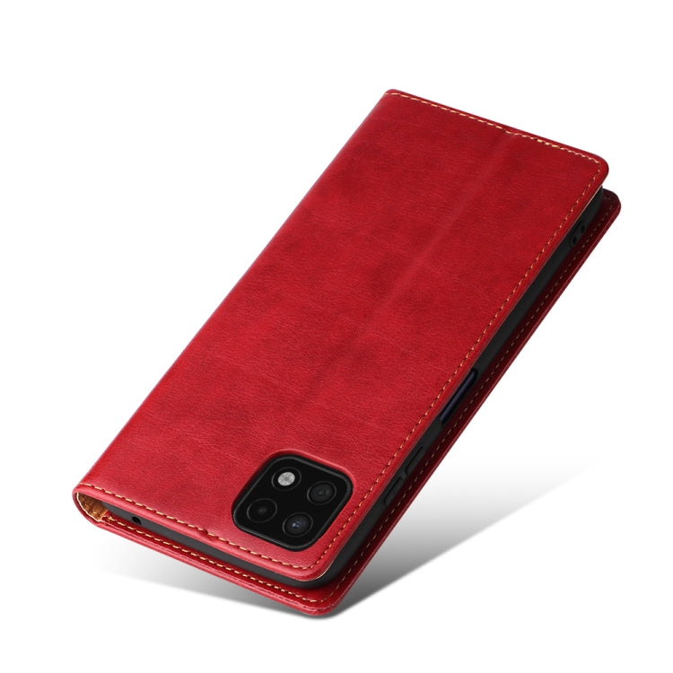 Fierre Shann PU Custodia per telefono in vera pelle con texture in pelle, For Samsung Galaxy A22 5G