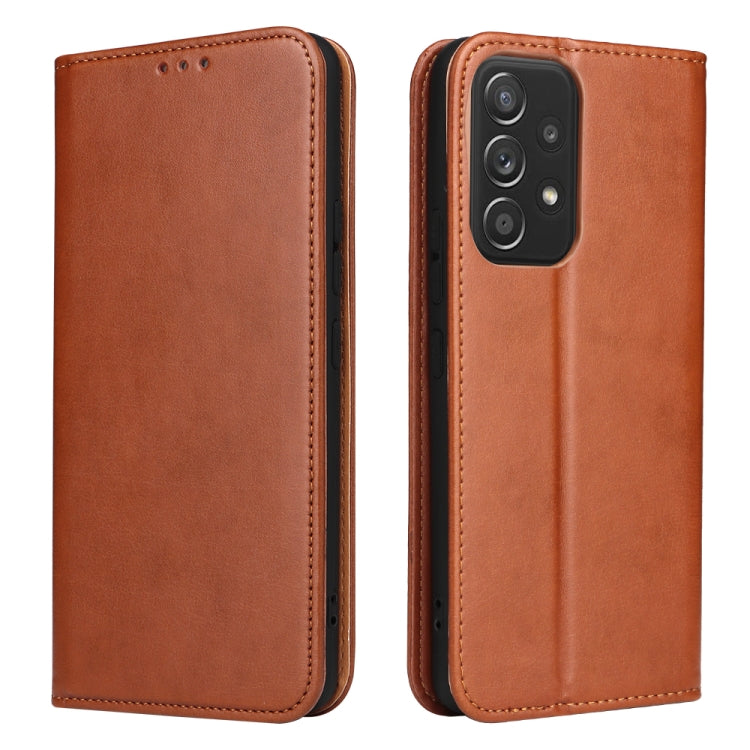 Fierre Shann PU Custodia per telefono in vera pelle con texture in pelle, For Samsung Galaxy A02s, For Samsung Galaxy A13 5G, For Samsung Galaxy A33 5G, For Samsung Galaxy A53 5G, For Samsung Galaxy A73 5G, For Samsung Galaxy S21 FE 5G