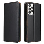 Fierre Shann PU Custodia per telefono in vera pelle con texture in pelle, For Samsung Galaxy A02s, For Samsung Galaxy A13 5G, For Samsung Galaxy A33 5G, For Samsung Galaxy A53 5G, For Samsung Galaxy A73 5G, For Samsung Galaxy S21 FE 5G