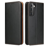 Fierre Shann PU Custodia per telefono in vera pelle con texture in pelle, For Samsung Galaxy A02s, For Samsung Galaxy A13 5G, For Samsung Galaxy A33 5G, For Samsung Galaxy A53 5G, For Samsung Galaxy A73 5G, For Samsung Galaxy S21 FE 5G