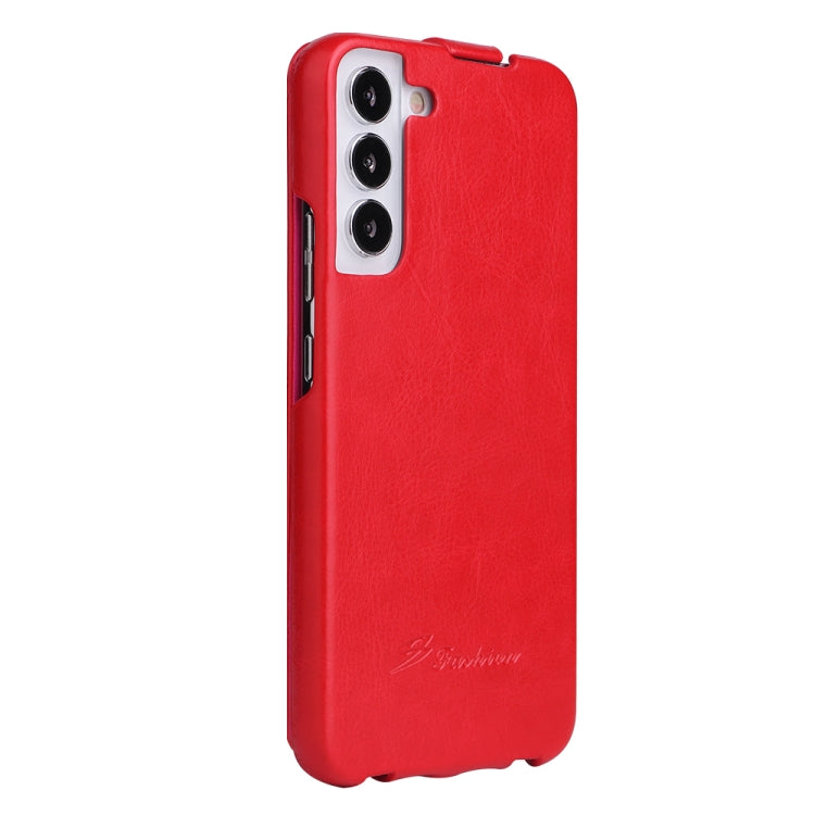 Fierre Shann 64 Custodia per telefono in pelle PU con vibrazione verticale, For Samsung Galaxy S22 5G, For Samsung Galaxy S22+ 5G, For Samsung Galaxy S22 Ultra 5G