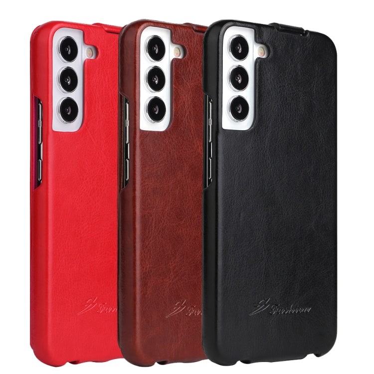 Fierre Shann 64 Custodia per telefono in pelle PU con vibrazione verticale, For Samsung Galaxy S22 5G, For Samsung Galaxy S22+ 5G, For Samsung Galaxy S22 Ultra 5G