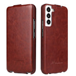 Fierre Shann 64 Custodia per telefono in pelle PU con vibrazione verticale, For Samsung Galaxy S22 5G, For Samsung Galaxy S22+ 5G, For Samsung Galaxy S22 Ultra 5G