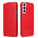 Fierre Shann 64 Custodia per telefono in pelle PU con vibrazione verticale, For Samsung Galaxy S22 5G, For Samsung Galaxy S22+ 5G, For Samsung Galaxy S22 Ultra 5G