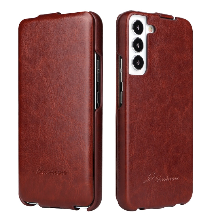 Fierre Shann 64 Custodia per telefono in pelle PU con vibrazione verticale, For Samsung Galaxy S22 5G, For Samsung Galaxy S22+ 5G, For Samsung Galaxy S22 Ultra 5G