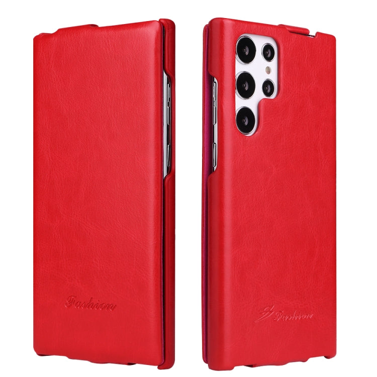 Fierre Shann 64 Custodia per telefono in pelle PU con vibrazione verticale, For Samsung Galaxy S22 5G, For Samsung Galaxy S22+ 5G, For Samsung Galaxy S22 Ultra 5G