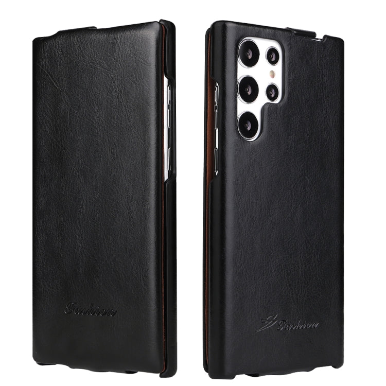Fierre Shann 64 Custodia per telefono in pelle PU con vibrazione verticale, For Samsung Galaxy S22 5G, For Samsung Galaxy S22+ 5G, For Samsung Galaxy S22 Ultra 5G