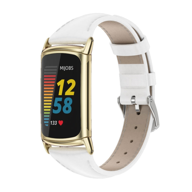 Cinturino per orologio sottile in vera pelle Mijobs, For Fitbit Charge5