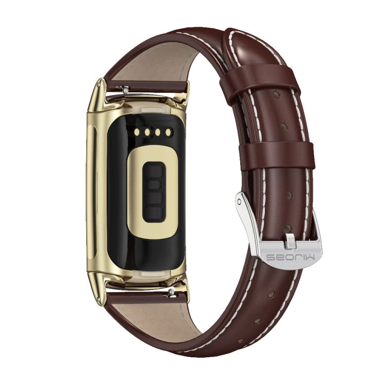 Cinturino per orologio sottile in vera pelle Mijobs, For Fitbit Charge5