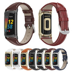 Cinturino per orologio sottile in vera pelle Mijobs, For Fitbit Charge5