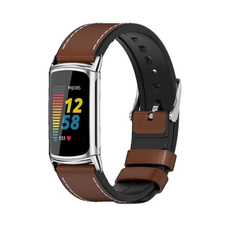 Mijobs TPU + cinturino in pelle, For Fitbit Charge5