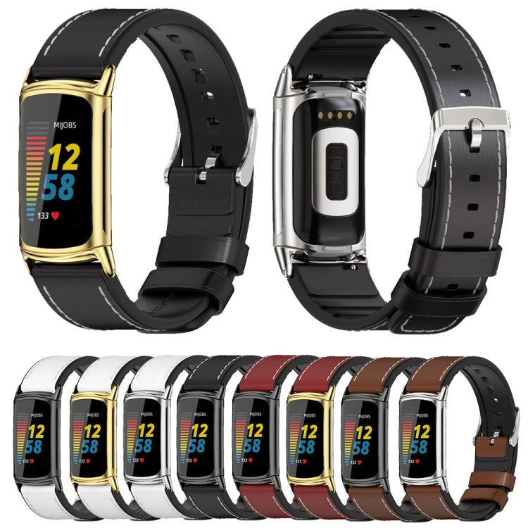 Mijobs TPU + cinturino in pelle, For Fitbit Charge5