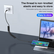 Cavo dati di ricarica a molla micro USB 3A, Micro