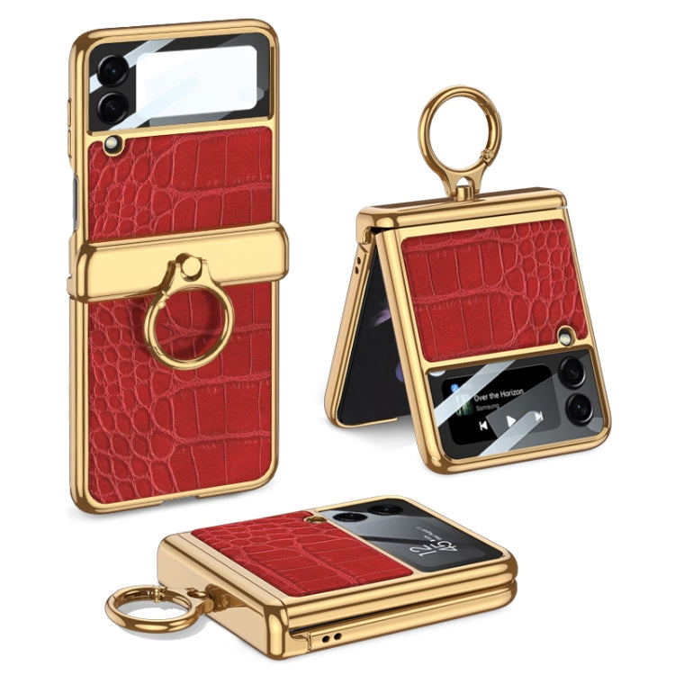Placcatura integrata GKK + custodia in pelle per telefono a conchiglia, For Samsung Galaxy Z Flip3 5G