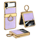 Placcatura integrata GKK + custodia in pelle per telefono a conchiglia, For Samsung Galaxy Z Flip3 5G