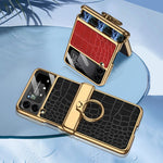 Placcatura integrata GKK + custodia in pelle per telefono a conchiglia, For Samsung Galaxy Z Flip3 5G