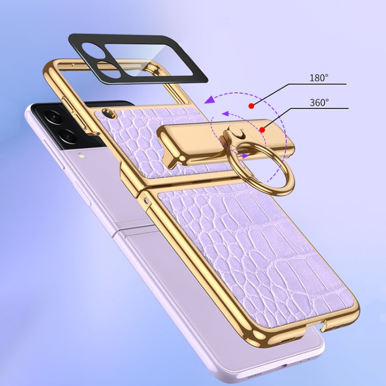Placcatura integrata GKK + custodia in pelle per telefono a conchiglia, For Samsung Galaxy Z Flip3 5G