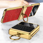 Placcatura integrata GKK + custodia in pelle per telefono a conchiglia, For Samsung Galaxy Z Flip3 5G