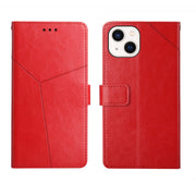 Custodia per telefono in pelle flip orizzontale con cuciture a Y, For iPhone 14, For iPhone 14 Plus, For iPhone 14 Pro, For iPhone 14 Pro Max