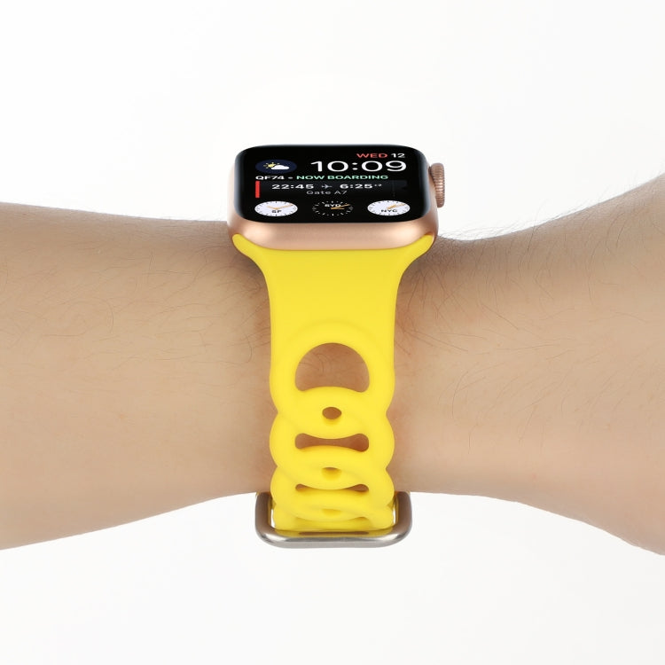 Cinturino in silicone cavo per Apple Watch Series, 7 41mm / 6&SE&5&4 40mm / 3&2&1 38mm