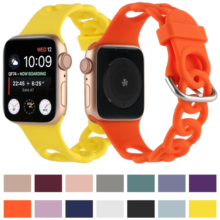 Cinturino in silicone cavo per Apple Watch Series, 7 41mm / 6&SE&5&4 40mm / 3&2&1 38mm