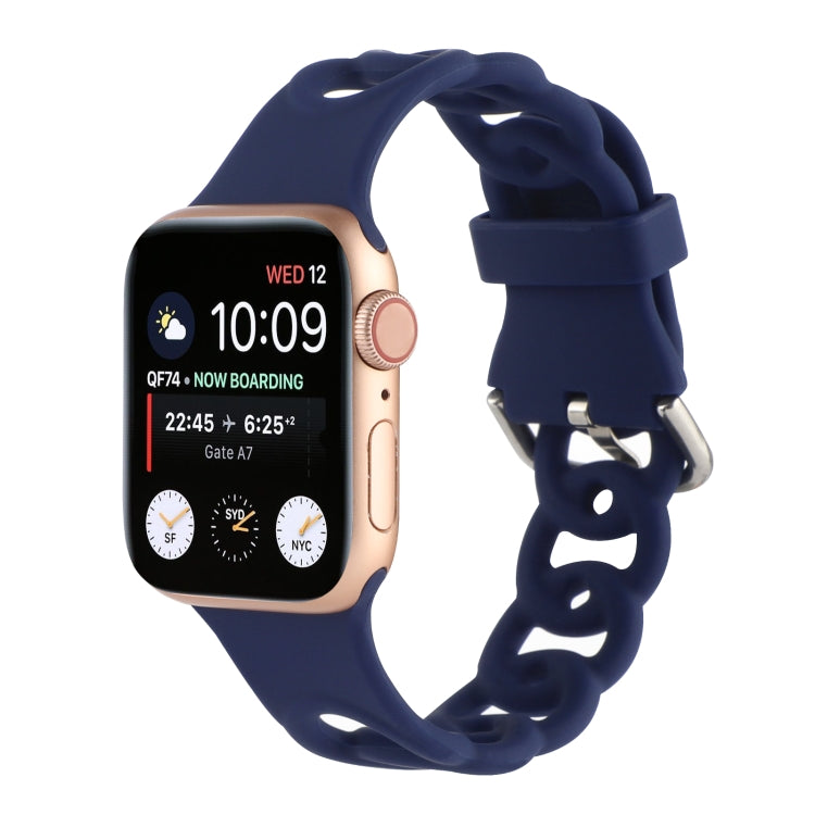 Cinturino in silicone cavo per Apple Watch Series, 7 45mm / 6&SE&5&4 44mm / 3&2&1 42mm