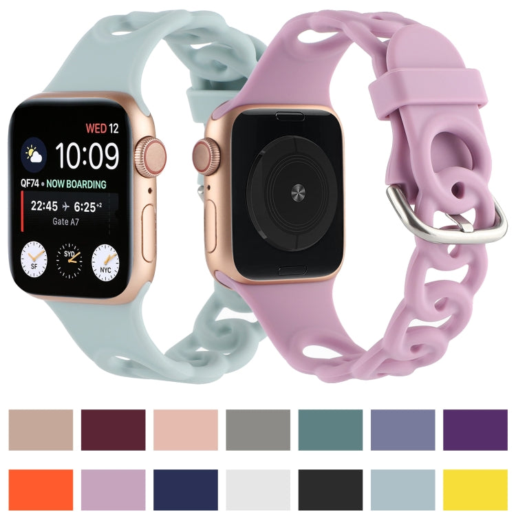 Cinturino in silicone cavo per Apple Watch Series, 7 45mm / 6&SE&5&4 44mm / 3&2&1 42mm