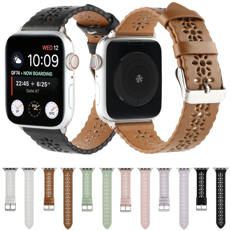 Cinturino cavo in vera pelle per Apple Watch Series, 7 41mm / 6&SE&5&4 40mm / 3&2&1 38mm, 7 45mm / 6&SE&5&4 44mm / 3&2&1 42mm