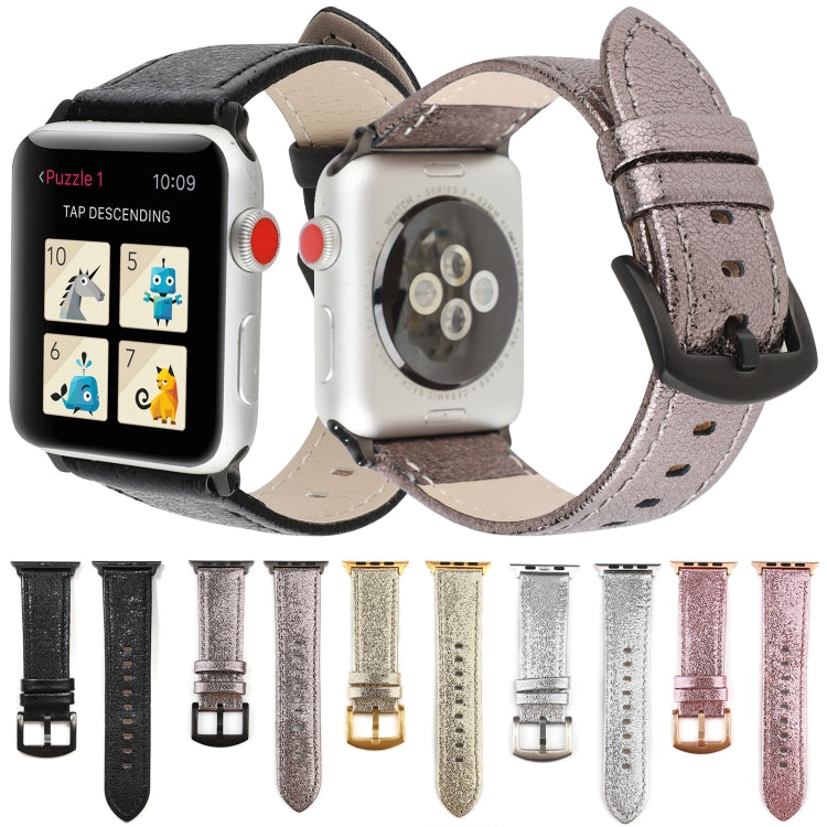 Cinturino in vera pelle glitterata per Apple Watch