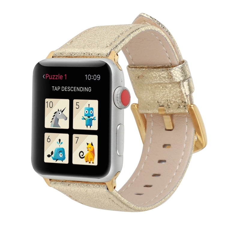 Cinturino in vera pelle glitterata per Apple Watch Series, 7 41mm / 6&SE&5&4 40mm / 3&2&1 38mm, 7 45mm / 6&SE&5&4 44mm / 3&2&1 42mm