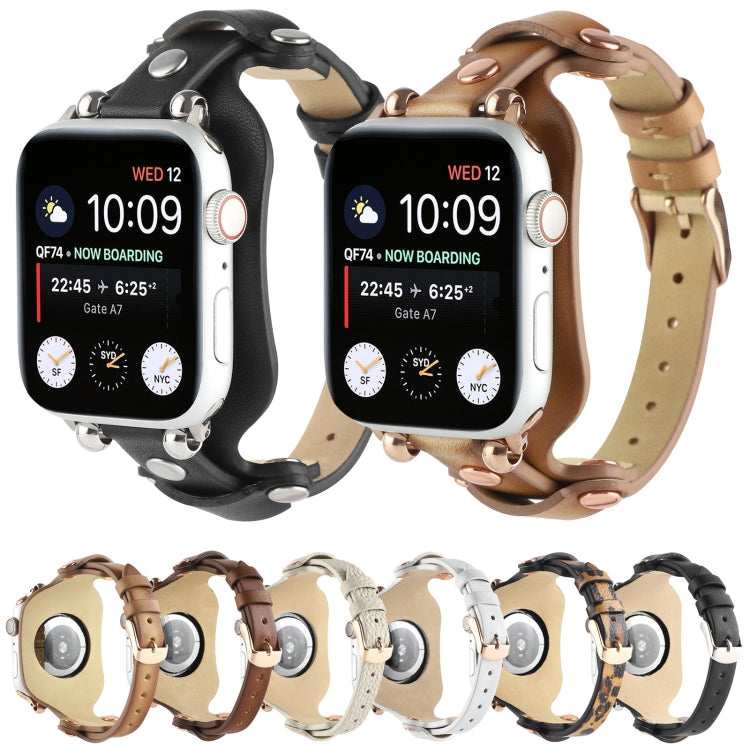 Cinturino cinturino in vera pelle per Apple Watch Series, 7 41mm / 6&SE&5&4 40mm / 3&2&1 38mm, 7 45mm / 6&SE&5&4 44mm / 3&2&1 42mm