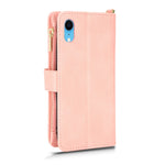 Custodia portafoglio in pelle con cerniera per iPhone XR