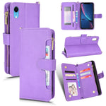 Custodia portafoglio in pelle con cerniera per iPhone XR