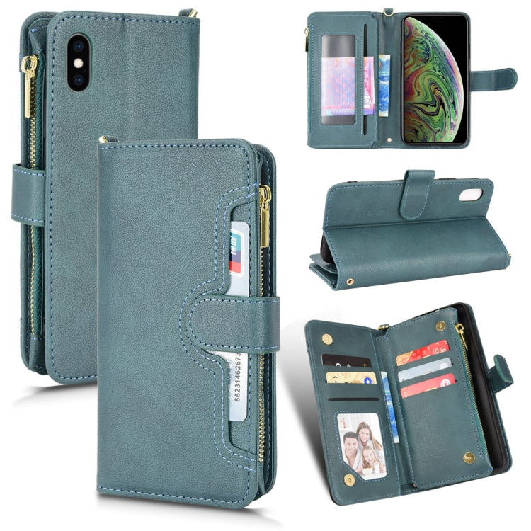 Custodia portafoglio in pelle con cerniera per iPhone XR