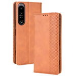 Custodia per telefono in pelle con trama retrò con fibbia magnetica, For Ulefone Power Armor 14 / 14 Pro, For Ulefone Armor X10 / X10 Pro, For Oukitel WP18, For Sony Xperia 1 IV, For Sony Xperia 10 IV, For Sharp Aquos R7