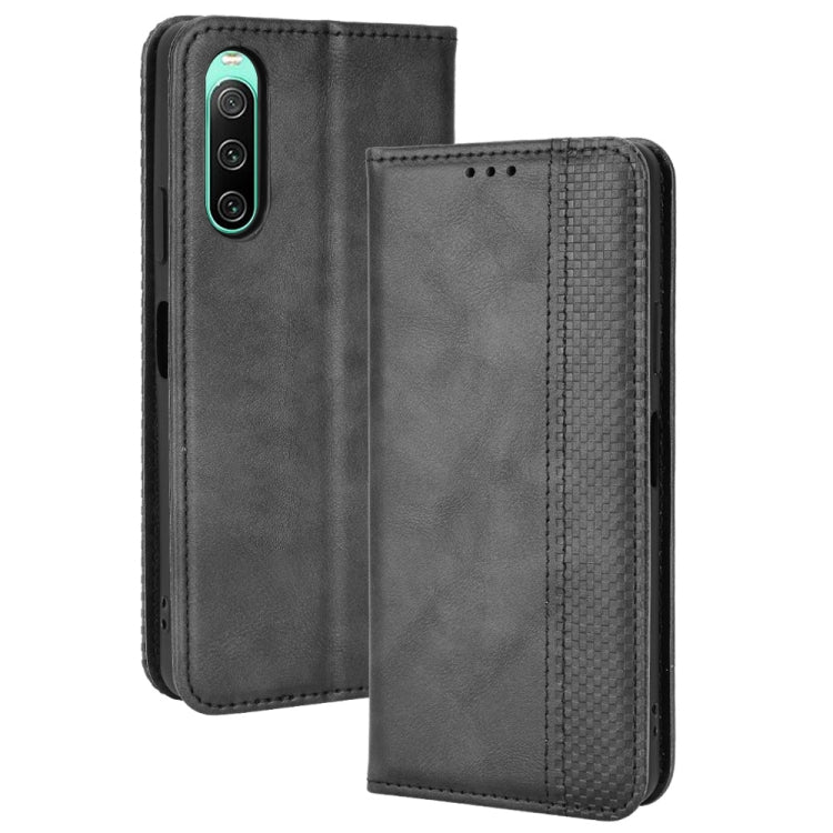Custodia per telefono in pelle con trama retrò con fibbia magnetica, For Ulefone Power Armor 14 / 14 Pro, For Ulefone Armor X10 / X10 Pro, For Oukitel WP18, For Sony Xperia 1 IV, For Sony Xperia 10 IV, For Sharp Aquos R7