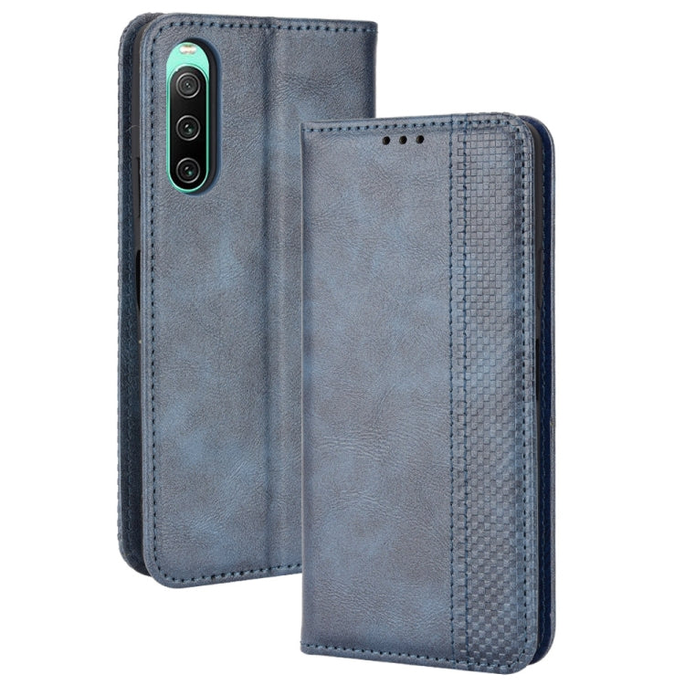 Custodia per telefono in pelle con trama retrò con fibbia magnetica, For Ulefone Power Armor 14 / 14 Pro, For Ulefone Armor X10 / X10 Pro, For Oukitel WP18, For Sony Xperia 1 IV, For Sony Xperia 10 IV, For Sharp Aquos R7