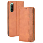 Custodia per telefono in pelle con trama retrò con fibbia magnetica, For Ulefone Power Armor 14 / 14 Pro, For Ulefone Armor X10 / X10 Pro, For Oukitel WP18, For Sony Xperia 1 IV, For Sony Xperia 10 IV, For Sharp Aquos R7