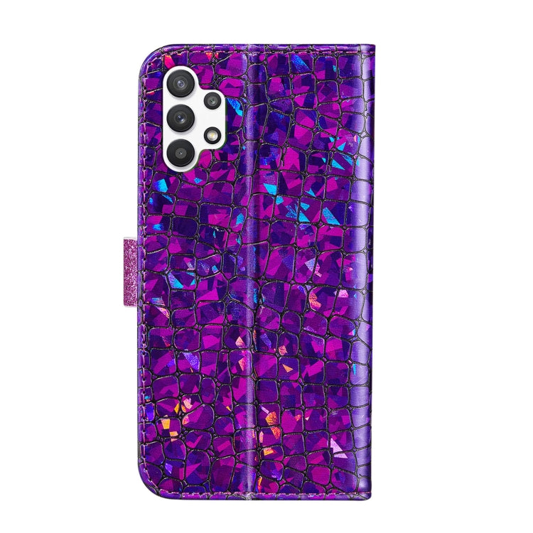 Custodia per telefono in pelle con texture coccodrillo in polvere glitterata laser, For Samsung Galaxy A13 4G, For Xiaomi Redmi 10C