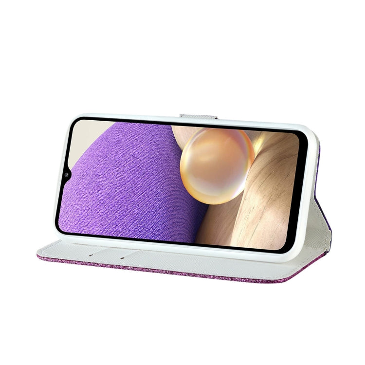 Custodia per telefono in pelle con texture coccodrillo in polvere glitterata laser, For Samsung Galaxy A13 4G, For Xiaomi Redmi 10C