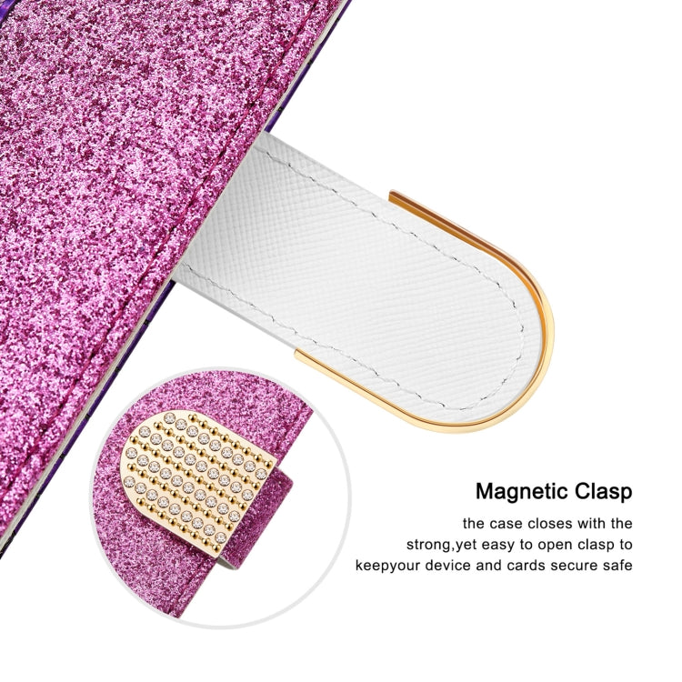 Custodia per telefono in pelle con texture coccodrillo in polvere glitterata laser, For Samsung Galaxy A13 4G, For Xiaomi Redmi 10C